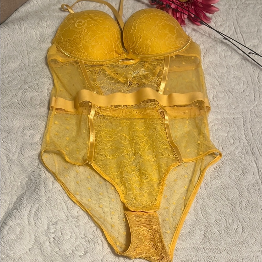 Vibrant Yellow Chemise in Sheer Fabric